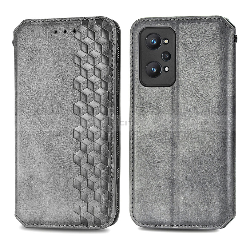 Funda de Cuero Cartera con Soporte Carcasa S01D para Realme GT Neo2 5G Gris