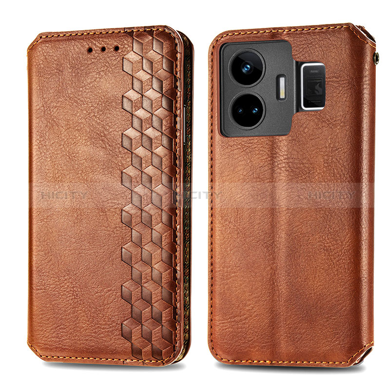 Funda de Cuero Cartera con Soporte Carcasa S01D para Realme GT Neo5 240W 5G Marron