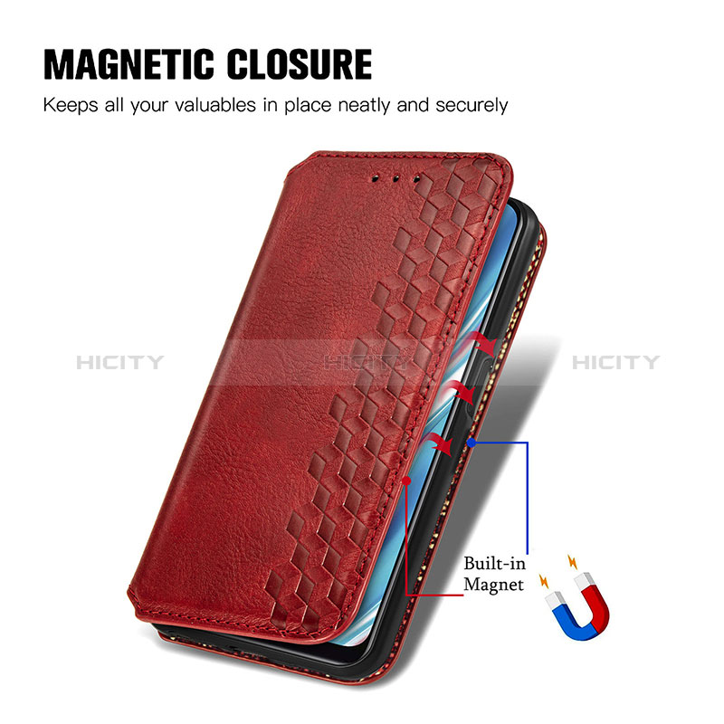 Funda de Cuero Cartera con Soporte Carcasa S01D para Realme V11 5G