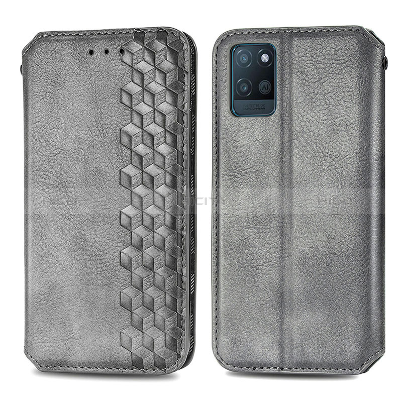 Funda de Cuero Cartera con Soporte Carcasa S01D para Realme V11 5G Gris