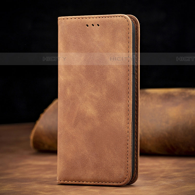 Funda de Cuero Cartera con Soporte Carcasa S01D para Samsung Galaxy A01 SM-A015 Marron