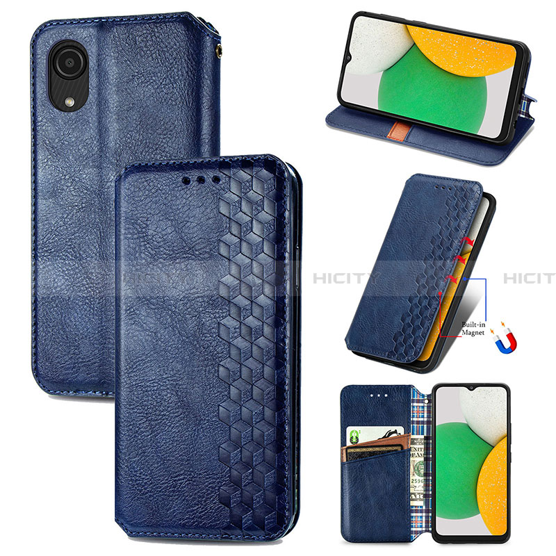 Funda de Cuero Cartera con Soporte Carcasa S01D para Samsung Galaxy A03 Core