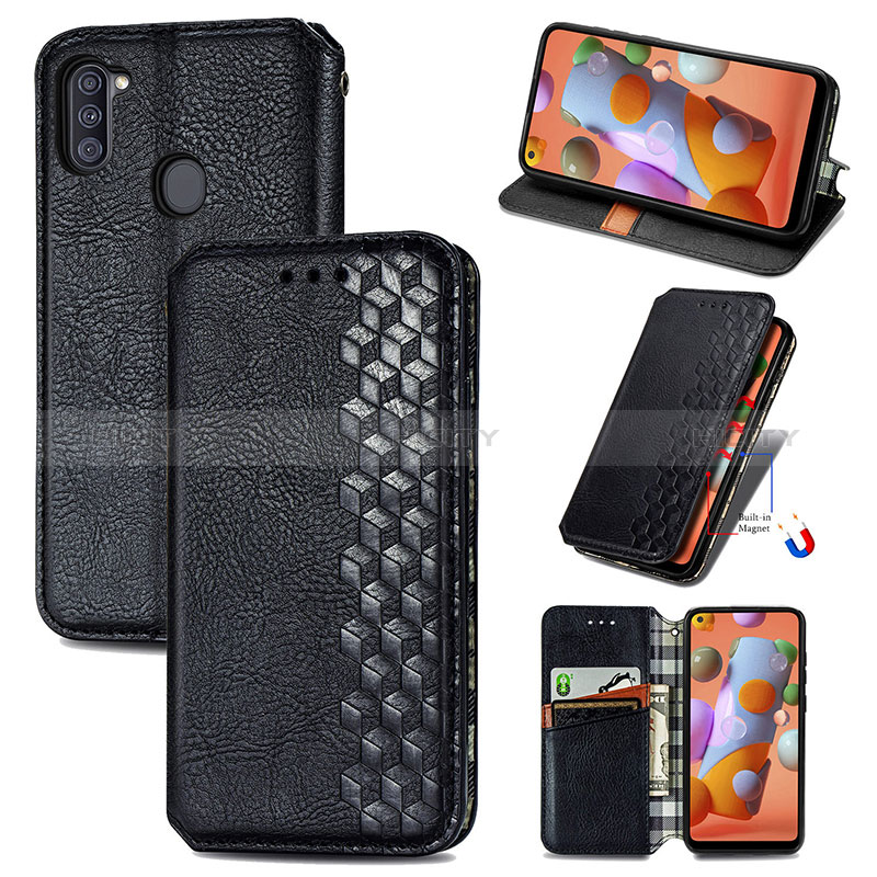 Funda de Cuero Cartera con Soporte Carcasa S01D para Samsung Galaxy A11