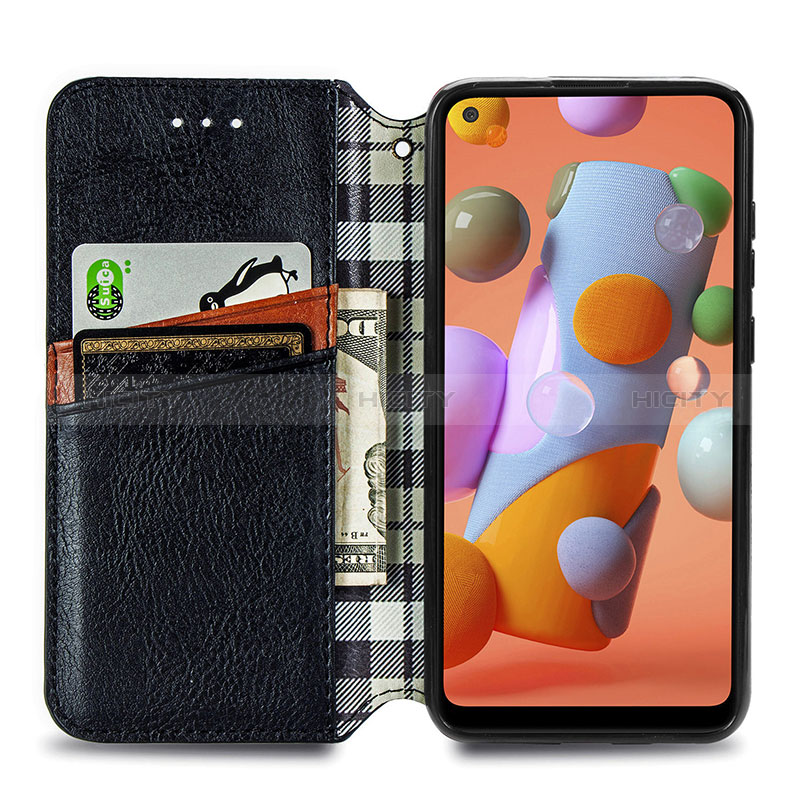 Funda de Cuero Cartera con Soporte Carcasa S01D para Samsung Galaxy A11