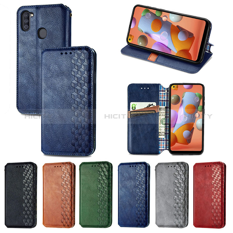 Funda de Cuero Cartera con Soporte Carcasa S01D para Samsung Galaxy A11