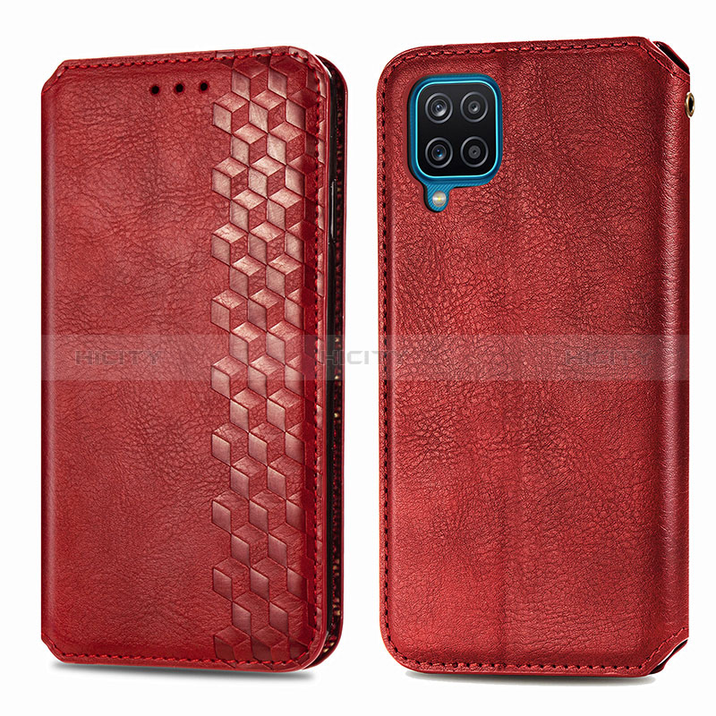 Funda de Cuero Cartera con Soporte Carcasa S01D para Samsung Galaxy A12