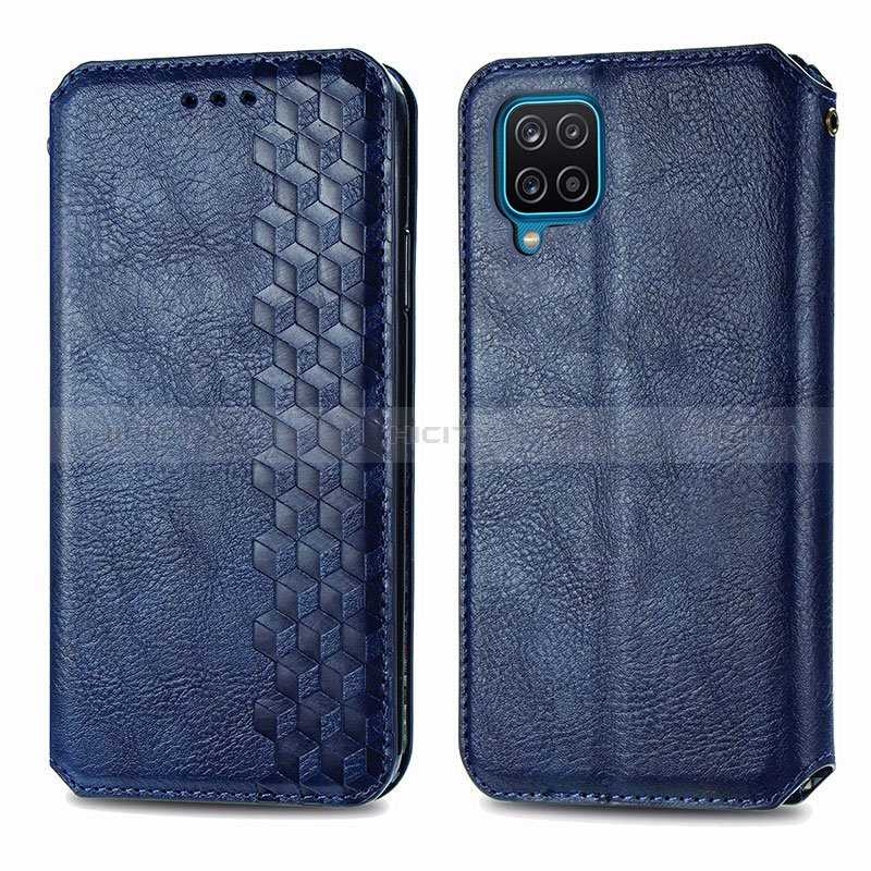 Funda de Cuero Cartera con Soporte Carcasa S01D para Samsung Galaxy A12