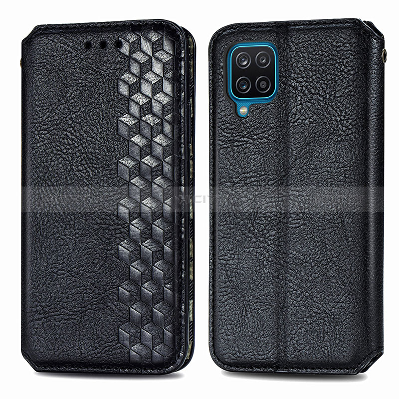 Funda de Cuero Cartera con Soporte Carcasa S01D para Samsung Galaxy A12