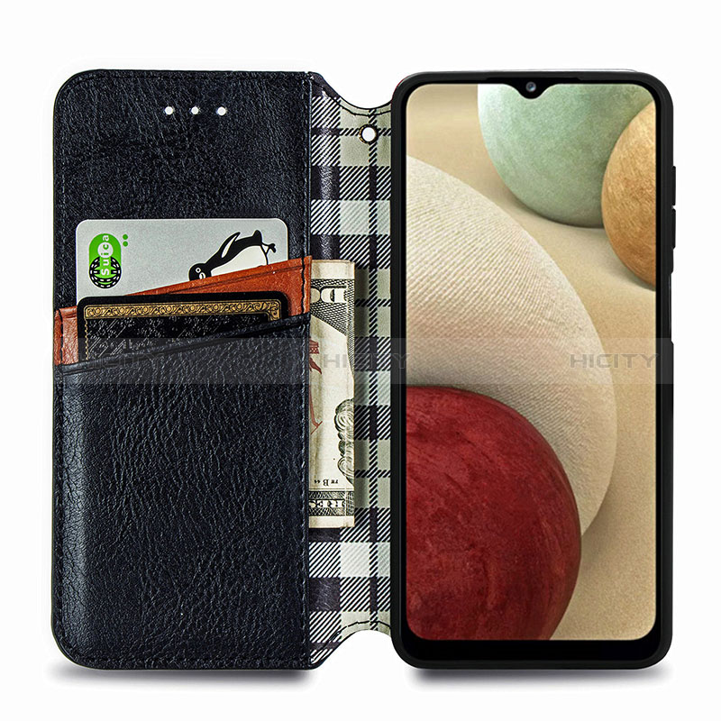 Funda de Cuero Cartera con Soporte Carcasa S01D para Samsung Galaxy A12 Nacho