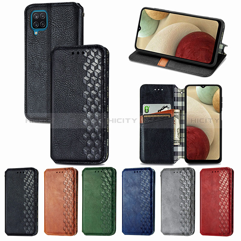 Funda de Cuero Cartera con Soporte Carcasa S01D para Samsung Galaxy A12 Nacho