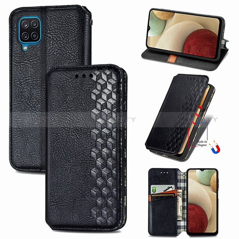 Funda de Cuero Cartera con Soporte Carcasa S01D para Samsung Galaxy A12 Nacho