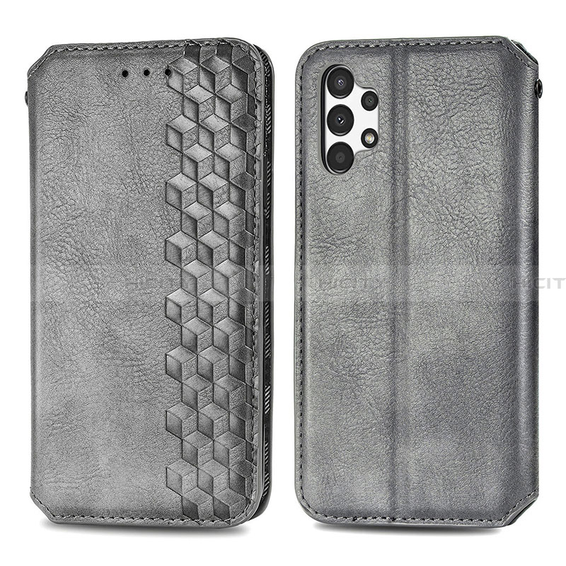 Funda de Cuero Cartera con Soporte Carcasa S01D para Samsung Galaxy A13 4G Gris