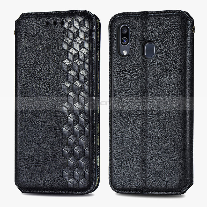 Funda de Cuero Cartera con Soporte Carcasa S01D para Samsung Galaxy A20