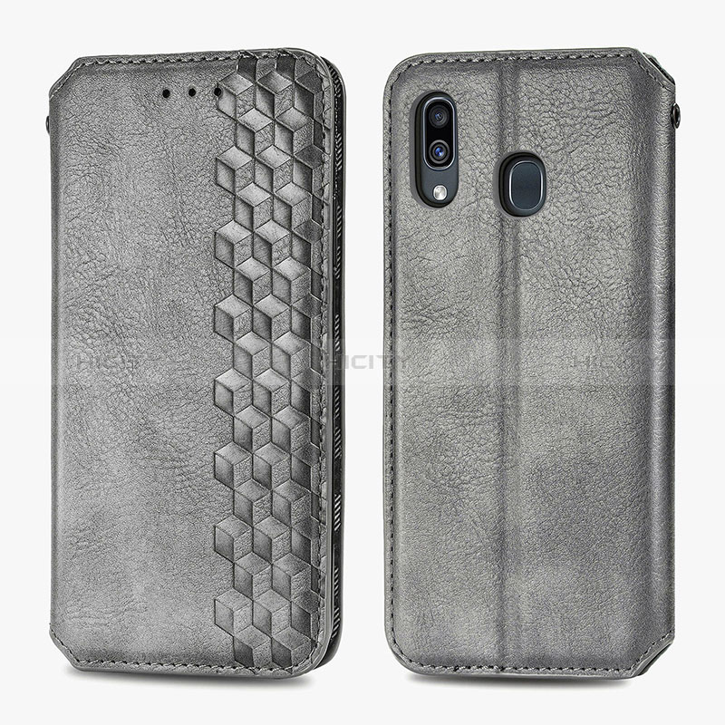 Funda de Cuero Cartera con Soporte Carcasa S01D para Samsung Galaxy A20