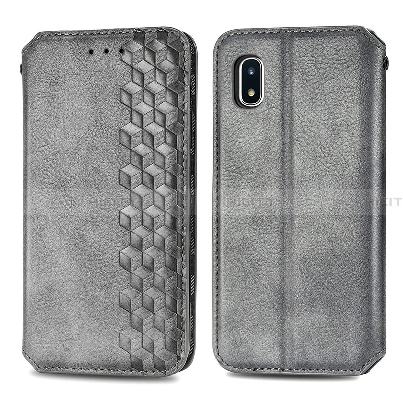 Funda de Cuero Cartera con Soporte Carcasa S01D para Samsung Galaxy A20 SC-02M SCV46 Gris