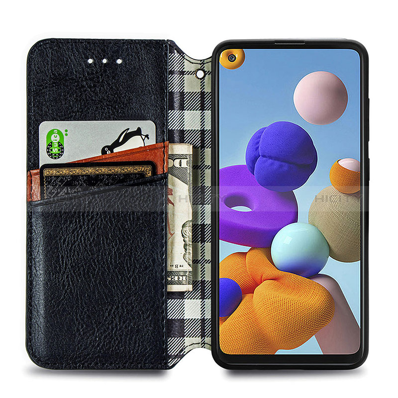 Funda de Cuero Cartera con Soporte Carcasa S01D para Samsung Galaxy A21s