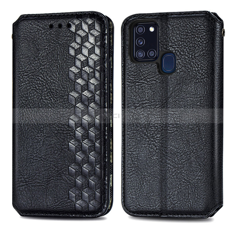 Funda de Cuero Cartera con Soporte Carcasa S01D para Samsung Galaxy A21s