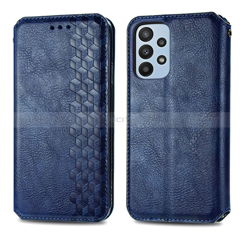 Funda de Cuero Cartera con Soporte Carcasa S01D para Samsung Galaxy A23 5G Azul