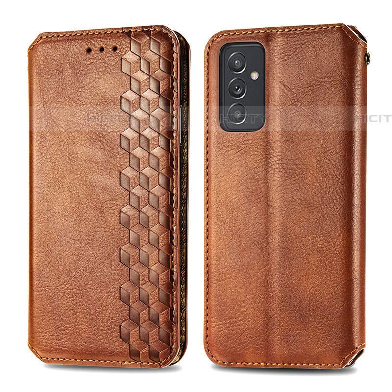 Funda de Cuero Cartera con Soporte Carcasa S01D para Samsung Galaxy A24 4G Marron