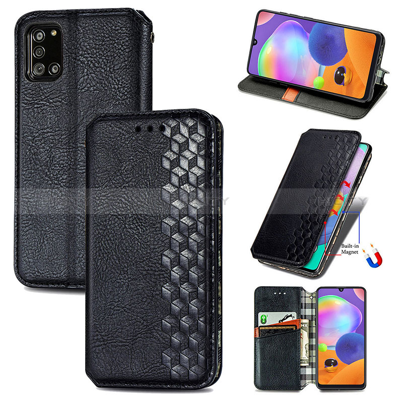 Funda de Cuero Cartera con Soporte Carcasa S01D para Samsung Galaxy A31