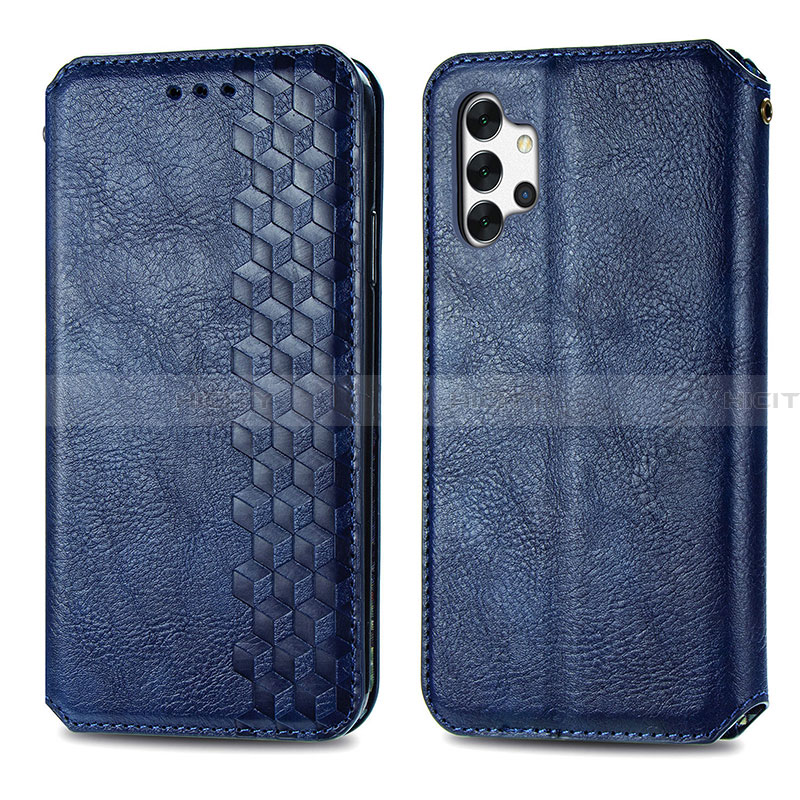 Funda de Cuero Cartera con Soporte Carcasa S01D para Samsung Galaxy A32 5G Azul