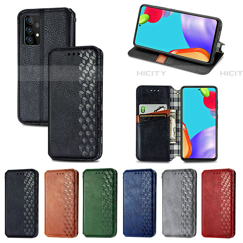 Funda de Cuero Cartera con Soporte Carcasa S01D para Samsung Galaxy A52 5G