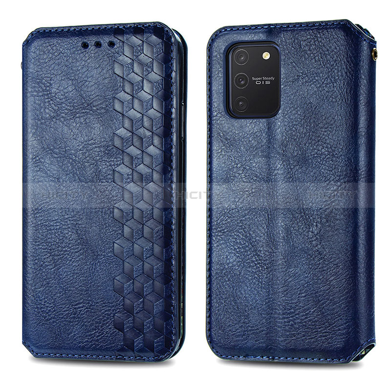 Funda de Cuero Cartera con Soporte Carcasa S01D para Samsung Galaxy A91 Azul