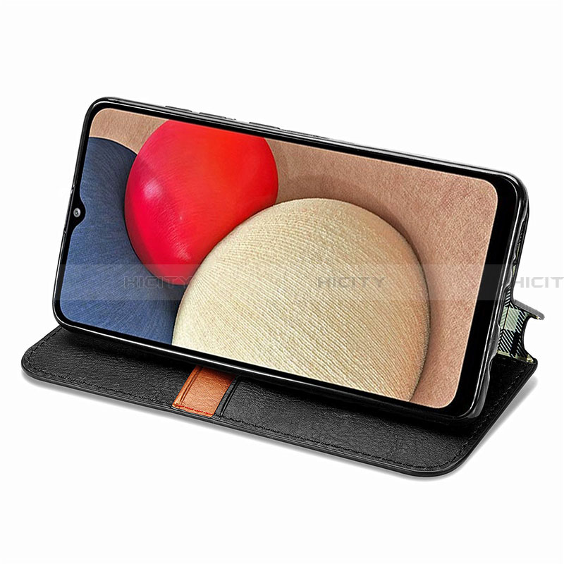 Funda de Cuero Cartera con Soporte Carcasa S01D para Samsung Galaxy F02S SM-E025F