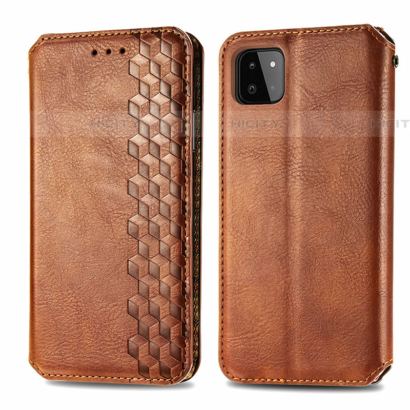 Funda de Cuero Cartera con Soporte Carcasa S01D para Samsung Galaxy F42 5G Marron