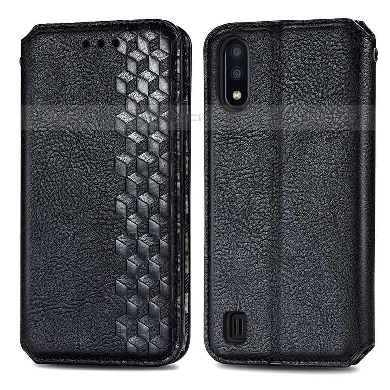 Funda de Cuero Cartera con Soporte Carcasa S01D para Samsung Galaxy M01