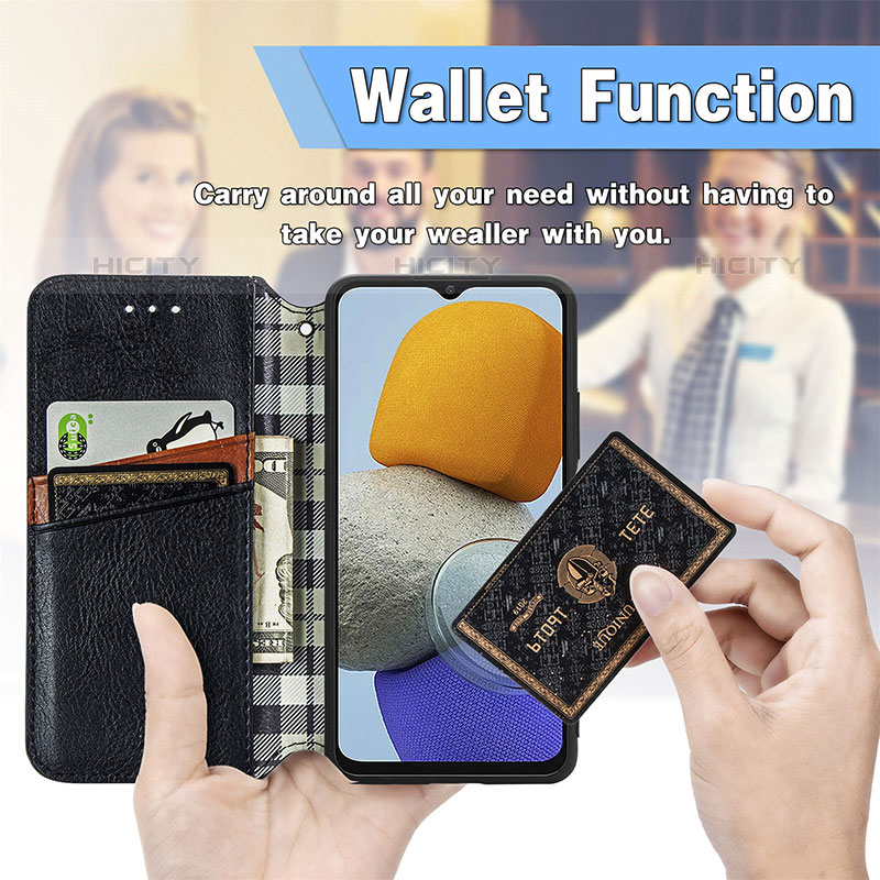 Funda de Cuero Cartera con Soporte Carcasa S01D para Samsung Galaxy M23 5G