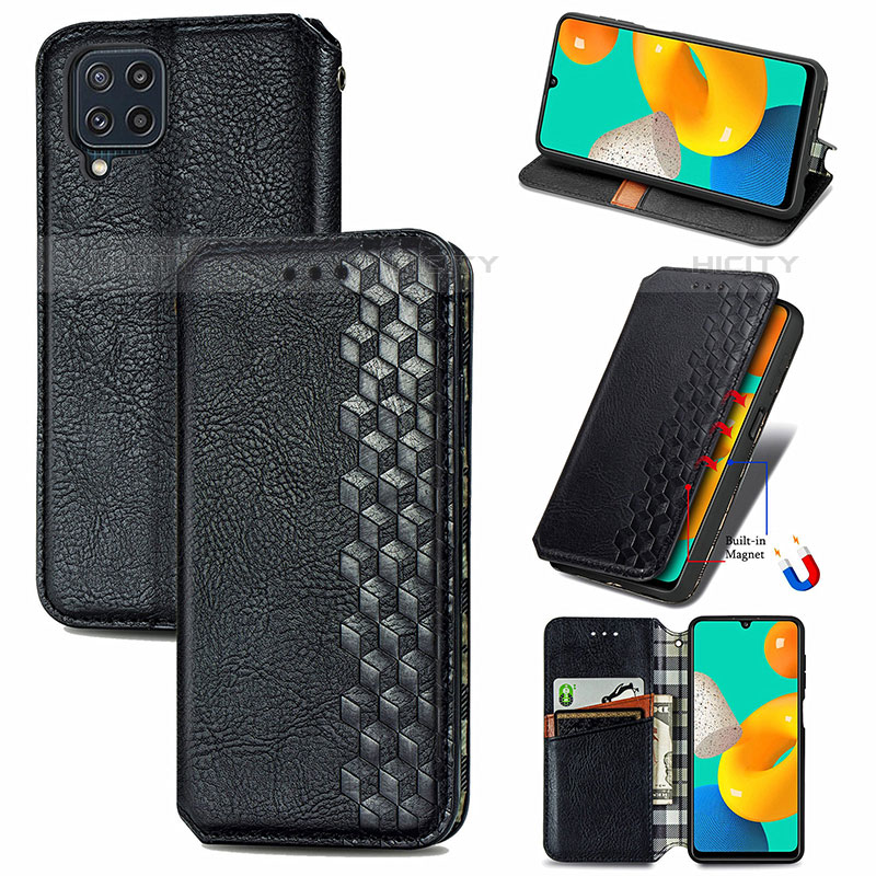 Funda de Cuero Cartera con Soporte Carcasa S01D para Samsung Galaxy M32 4G