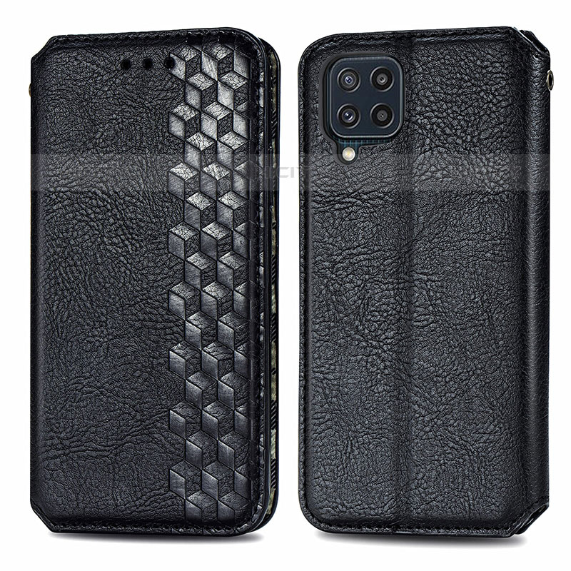 Funda de Cuero Cartera con Soporte Carcasa S01D para Samsung Galaxy M32 4G Negro