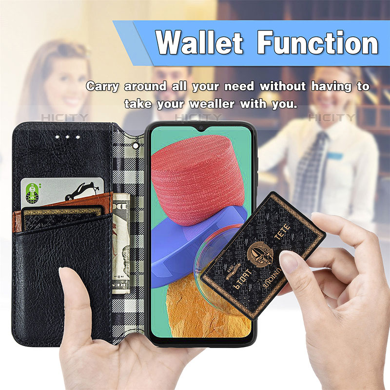 Funda de Cuero Cartera con Soporte Carcasa S01D para Samsung Galaxy M33 5G