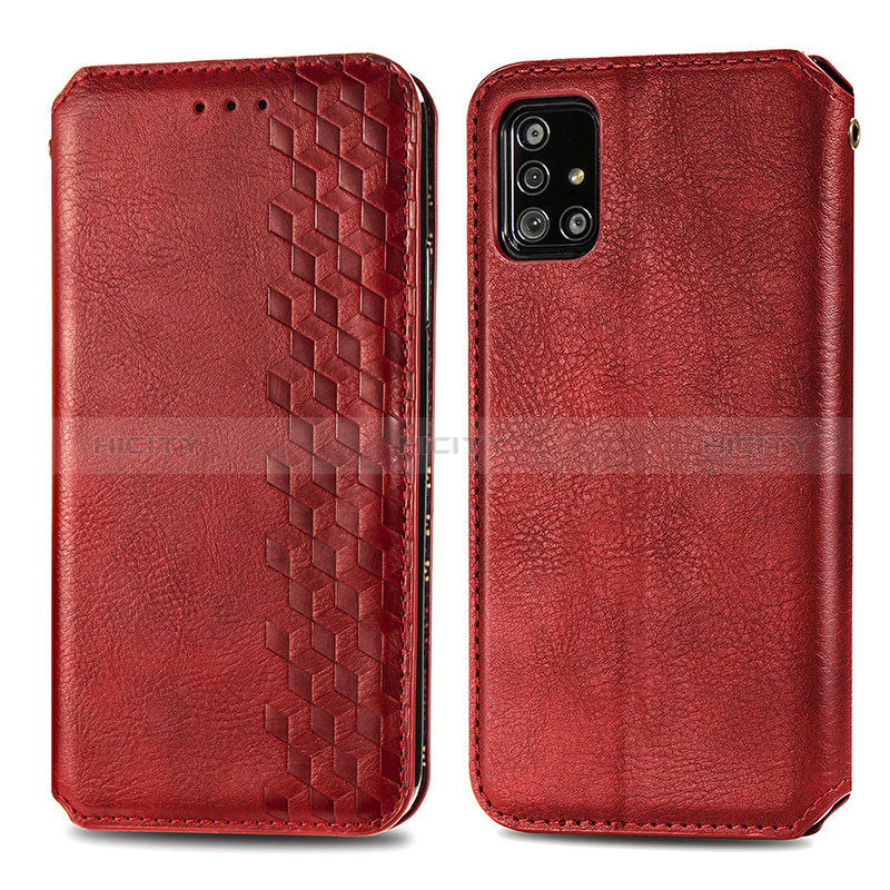 Funda de Cuero Cartera con Soporte Carcasa S01D para Samsung Galaxy M40S Rojo