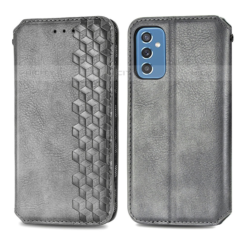 Funda de Cuero Cartera con Soporte Carcasa S01D para Samsung Galaxy M52 5G Gris