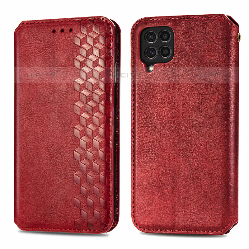 Funda de Cuero Cartera con Soporte Carcasa S01D para Samsung Galaxy M62 4G Rojo