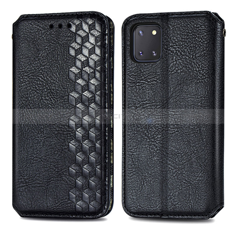 Funda de Cuero Cartera con Soporte Carcasa S01D para Samsung Galaxy Note 10 Lite Negro