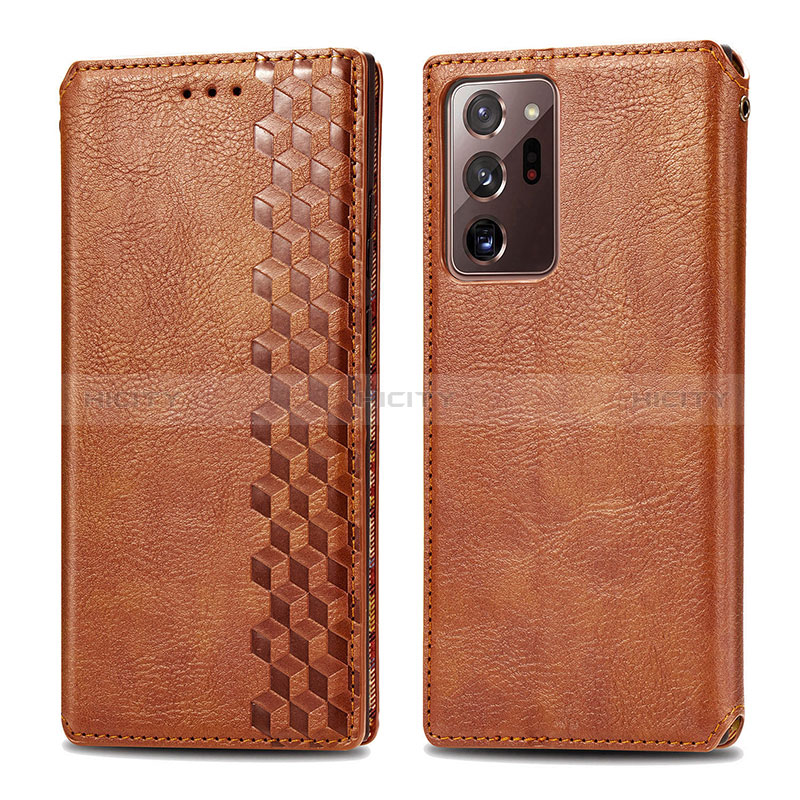 Funda de Cuero Cartera con Soporte Carcasa S01D para Samsung Galaxy Note 20 Ultra 5G Marron