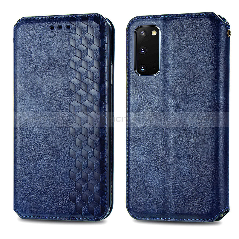 Funda de Cuero Cartera con Soporte Carcasa S01D para Samsung Galaxy S20 5G Azul