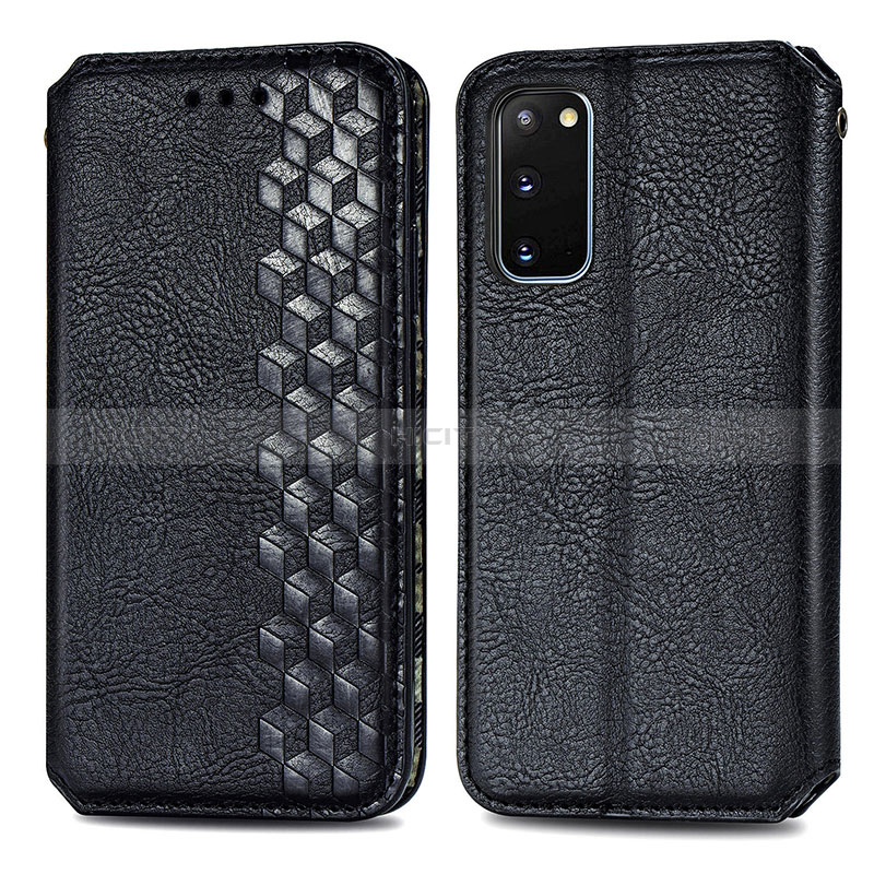 Funda de Cuero Cartera con Soporte Carcasa S01D para Samsung Galaxy S20 5G Negro