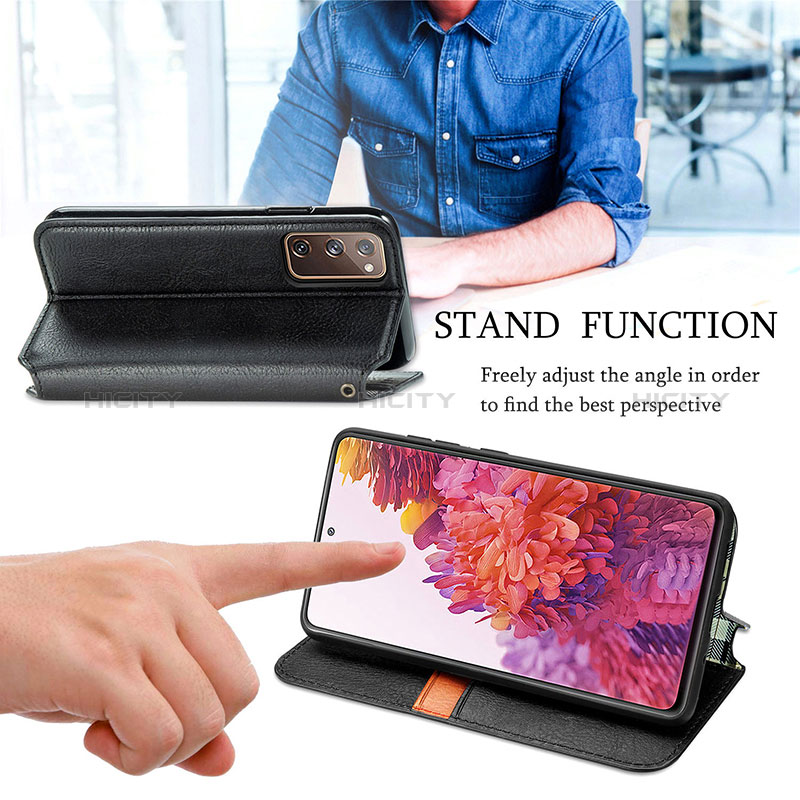 Funda de Cuero Cartera con Soporte Carcasa S01D para Samsung Galaxy S20 FE 5G