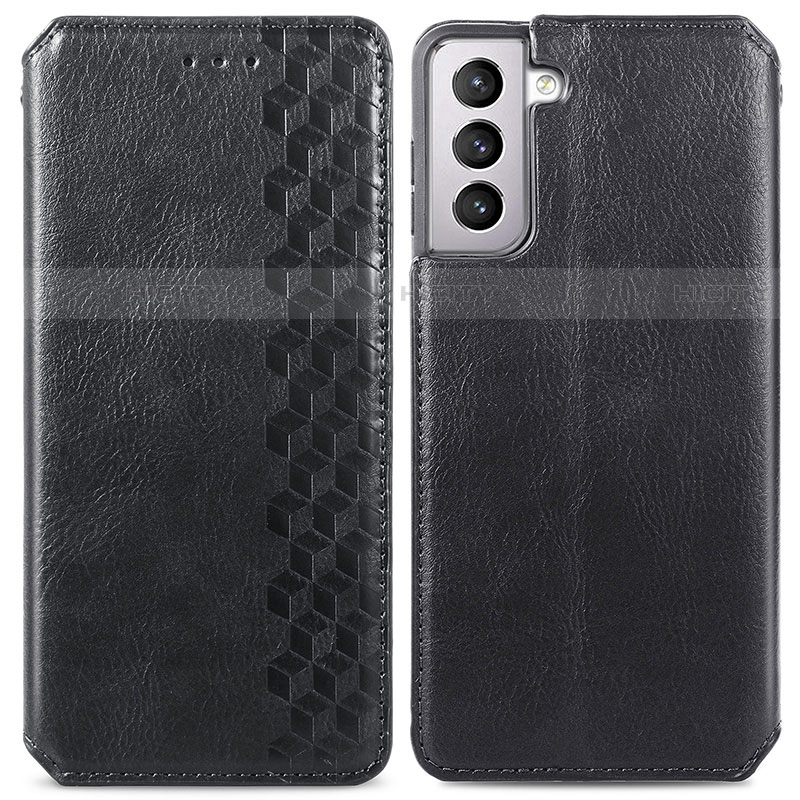 Funda de Cuero Cartera con Soporte Carcasa S01D para Samsung Galaxy S22 5G Negro