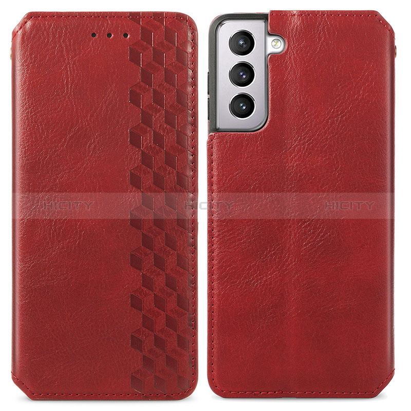 Funda de Cuero Cartera con Soporte Carcasa S01D para Samsung Galaxy S24 Plus 5G Rojo