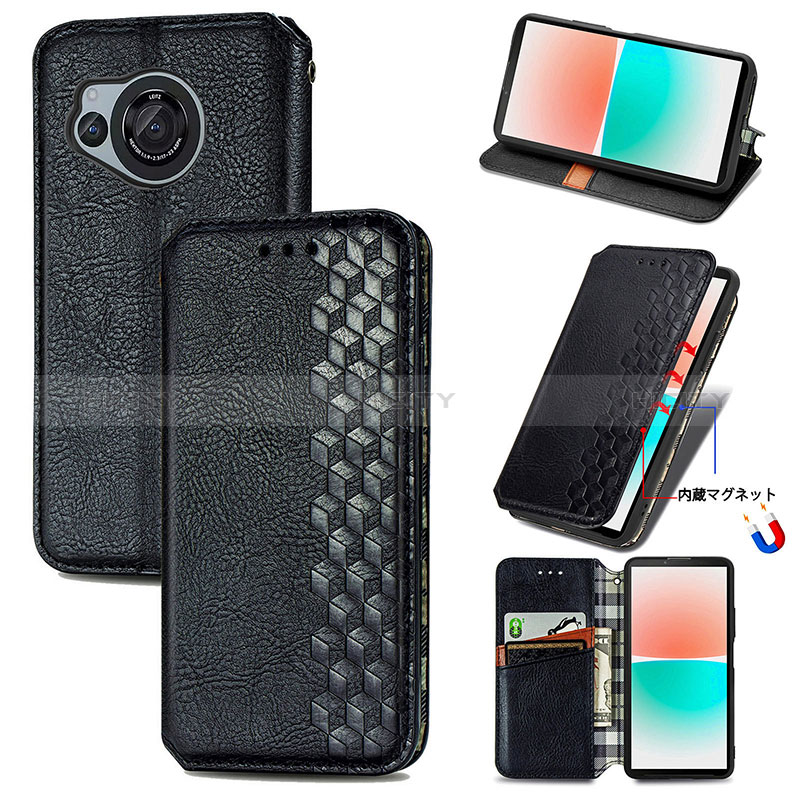 Funda de Cuero Cartera con Soporte Carcasa S01D para Sharp Aquos R8