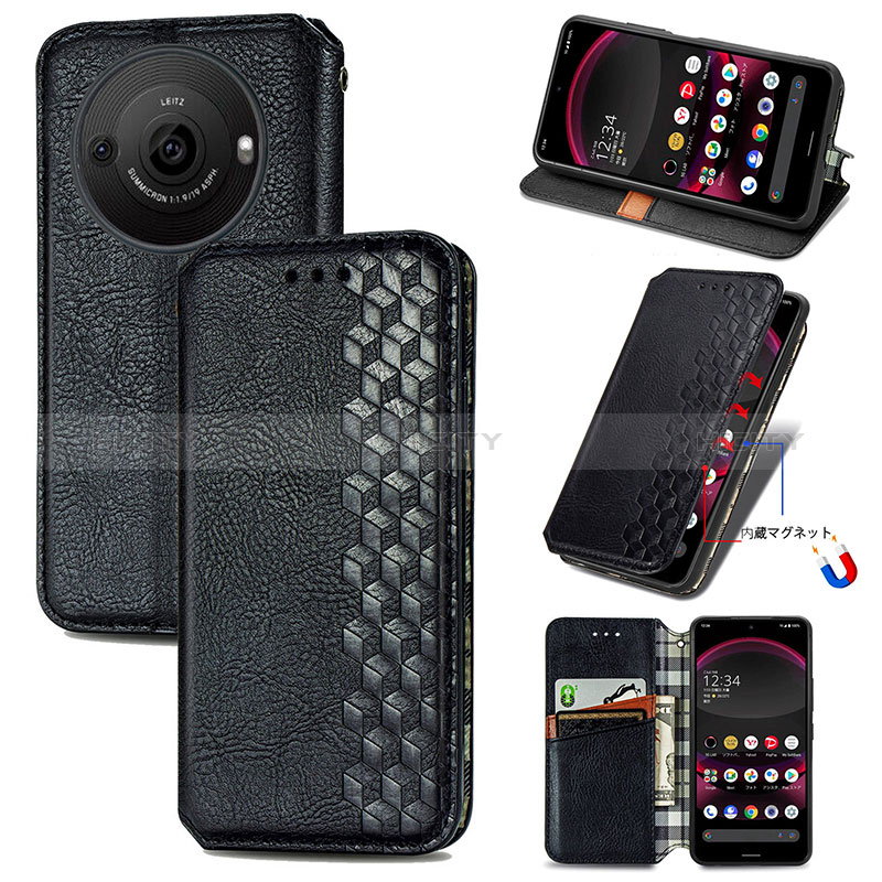 Funda de Cuero Cartera con Soporte Carcasa S01D para Sharp Aquos R8 Pro