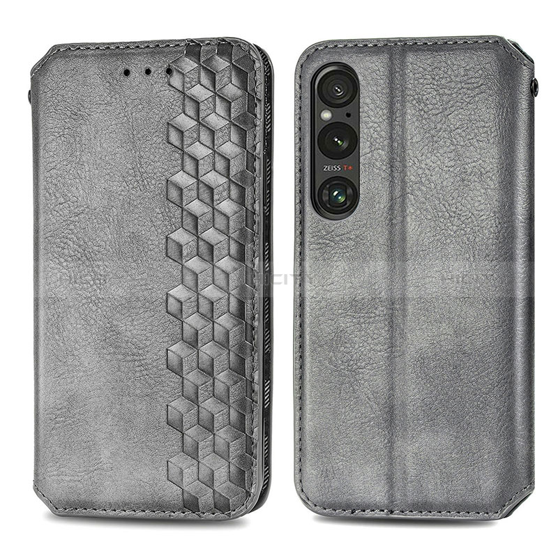 Funda de Cuero Cartera con Soporte Carcasa S01D para Sony Xperia 1 V