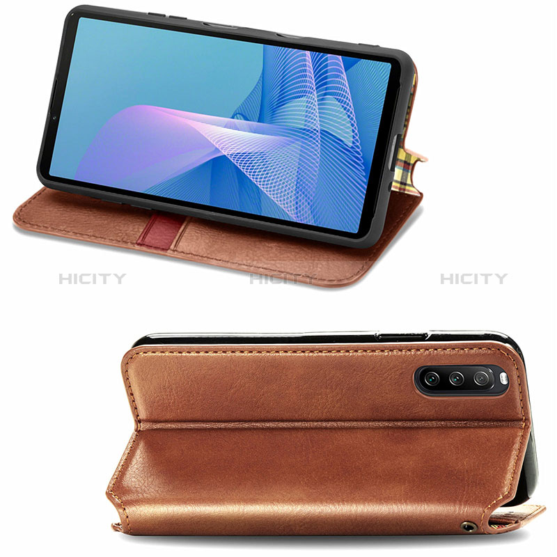 Funda de Cuero Cartera con Soporte Carcasa S01D para Sony Xperia 10 III SOG04