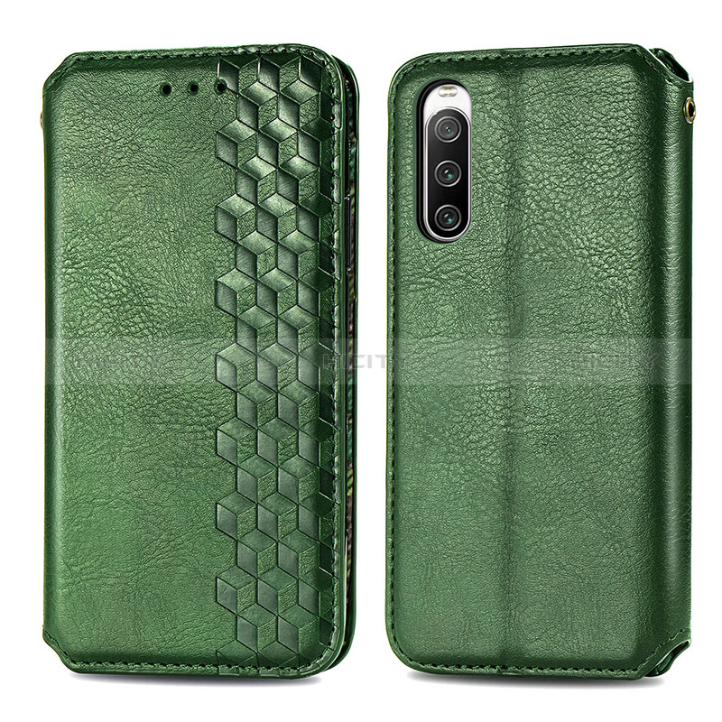 Funda de Cuero Cartera con Soporte Carcasa S01D para Sony Xperia 10 IV Verde