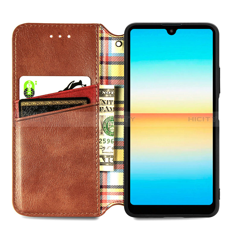 Funda de Cuero Cartera con Soporte Carcasa S01D para Sony Xperia Ace III SO-53C